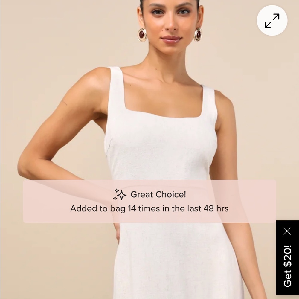 Lulus Cream Sleeveless Tassle Dress